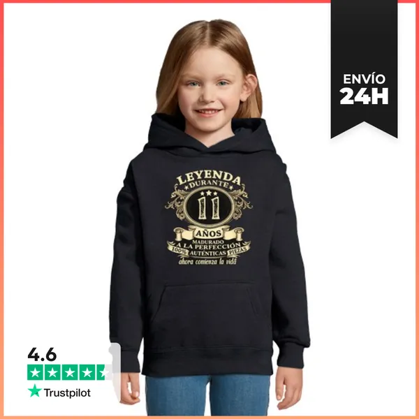 Sudadera Para Niños Con Capucha Leyenda Durante 11 Años Madurado