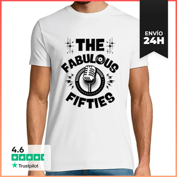 Camiseta Hombre Clásica 50s Rockabilly Rock And Roll Retro