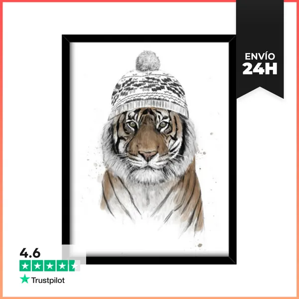 Cuadro Con Marco Vertical Siberian Tiger LaTostadora