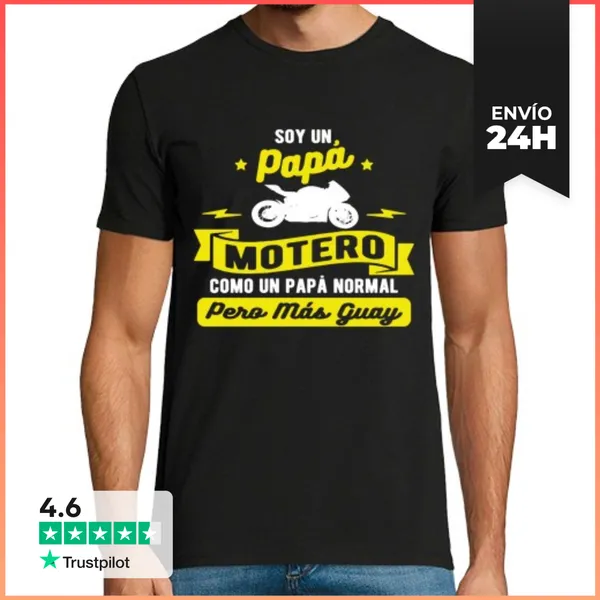 Camiseta Hombre Clásica Soy Un Papá Motero LaTostadora