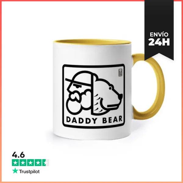 Taza De Colores Taza Color. DADDY BEAR GRUESO CONTORNO NEGRO