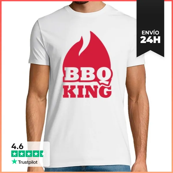 Camiseta Hombre Clásica Barbacoa Fuego Rey De Llama LaTostadora