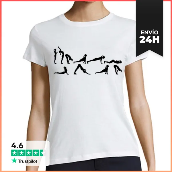 Camiseta Mujer Clásica Yoga Del Saludo Del Sol LaTostadora