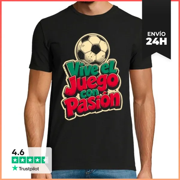 Camiseta Hombre Clásica Fútbol Vive El Juego Con Pasión