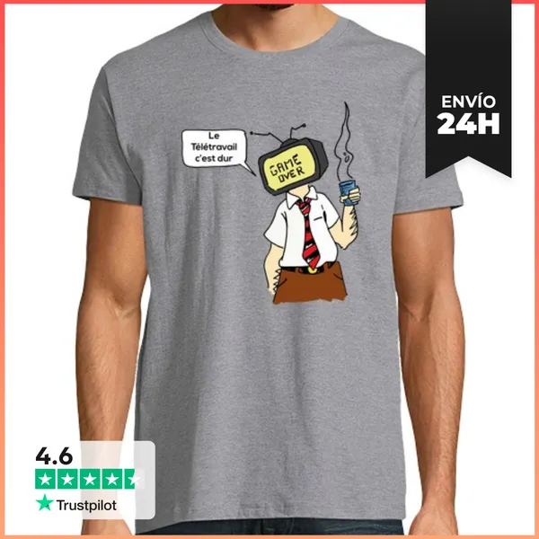 Camiseta Hombre Clásica Teletrabajo LaTostadora