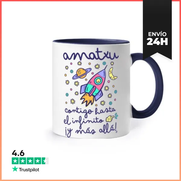 Taza De Colores Amatxu Contigo Hasta El Infinito Y Más Allá