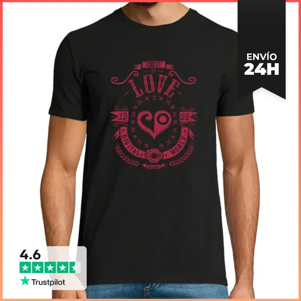 Camiseta Hombre Clásica Amor Digital - Camiseta Hombre