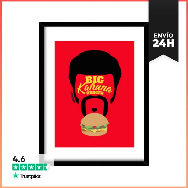 Cuadro Con Marco Vertical Pulp Fiction - Big Kahuna Burger