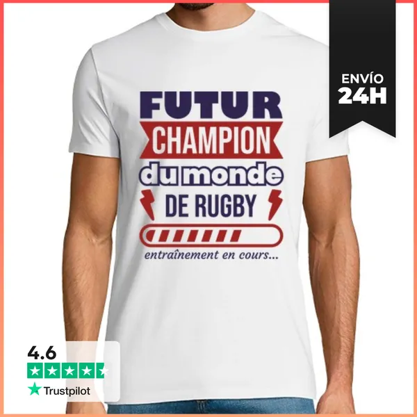 Camiseta Hombre Clásica Futuro Campeón Mundial De Rugby