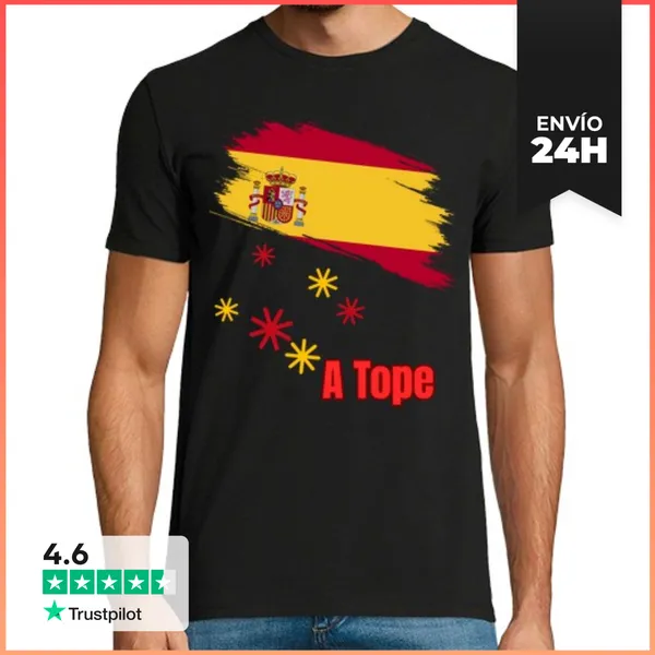 Camiseta Hombre Clásica Frase Española A Tope LaTostadora