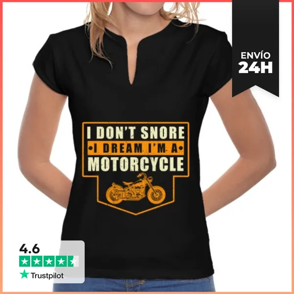 Camiseta Mujer Cuello Mao Mens No Ronco Sueño Que Soy Un
