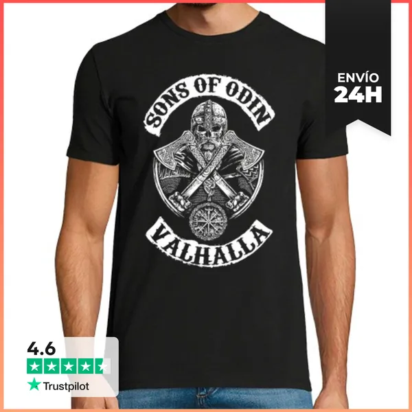 Camiseta Hombre Clásica Sons Of Odin - Valhalla (Vikings)