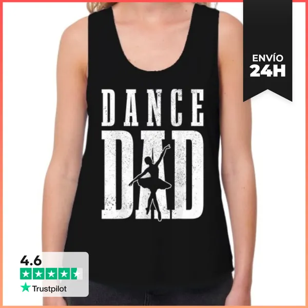 Camiseta Mujer Sin Mangas, Loose Fit Papá De Danza De Hombres