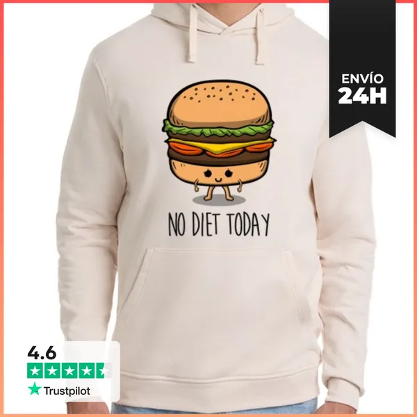 Sudadera Unisex Con Capucha No Diet Today LaTostadora