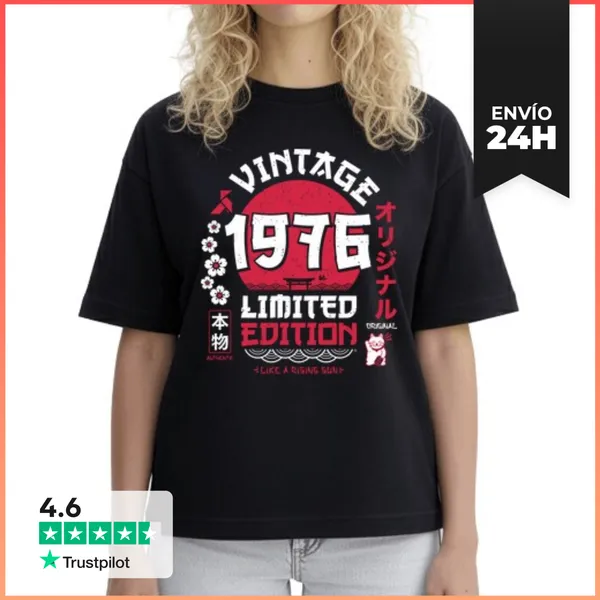 Camiseta Mujer Boxy Vintage 1976 Rising Sun LaTostadora