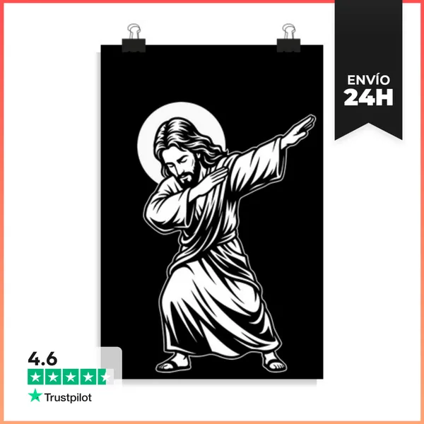 Póster Vertical Jesús Dabbing - Sátira De Meme De Baile