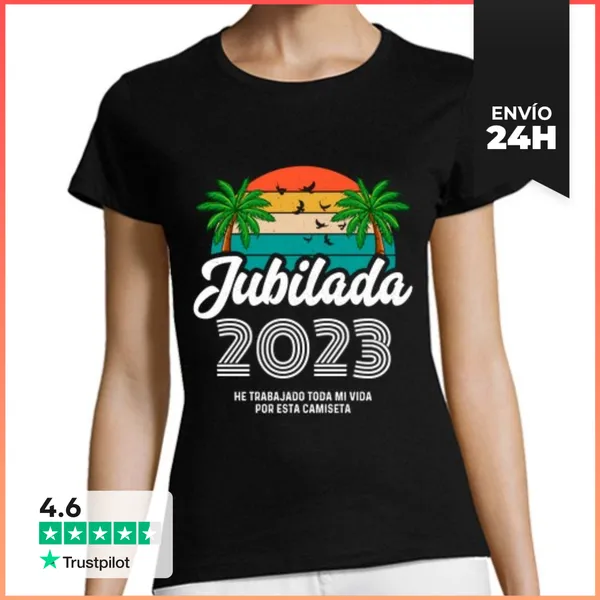 Camiseta Mujer Clásica Jubilada Año Regalo Personalizado