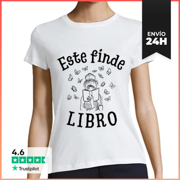Camiseta Mujer Clásica Este Finde Libro LaTostadora