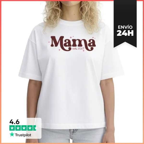 Camiseta Mujer Boxy MAMA EST 2027 LaTostadora