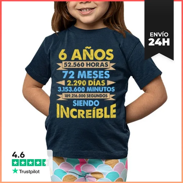 Camiseta Clásica Para Niños 6 Años Regalo De 6 Cumpleaños