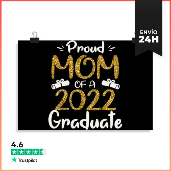 Póster Horizontal Mamá Orgullosa De Un Graduado De 2022 Para Mamá