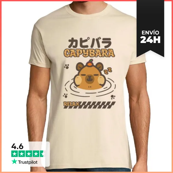 Camiseta Hombre Clásica Este Capybara Te Ayudará A Relajarte