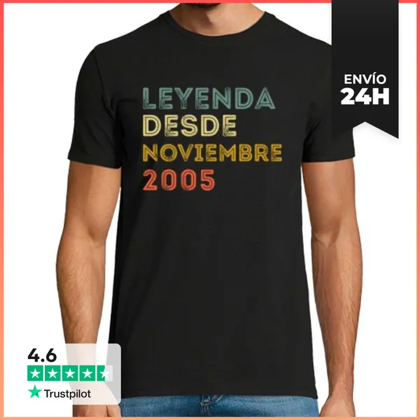 Camiseta Hombre Clásica Noviembre 2005 Vintage Cumpleaños Retro