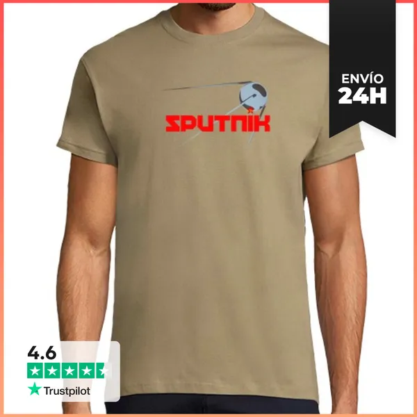 Camiseta Hombre Clásica Hombre, Manga Corta, Caqui, Calidad Extra
