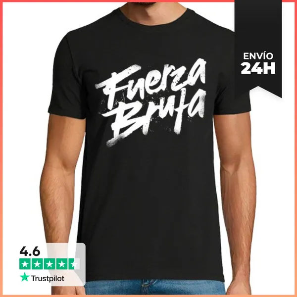 Camiseta Hombre Clásica Fuerza Bruta Blanco LaTostadora