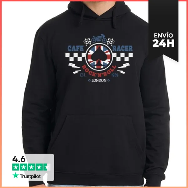 Sudadera Unisex Con Capucha Cafe Racer LaTostadora