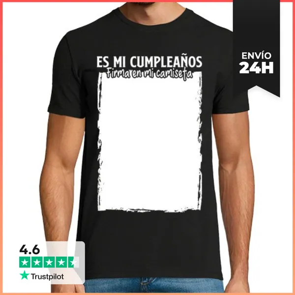Camiseta Hombre Clásica Es Mi Cumpleaños Camiseta Firmas Regalo