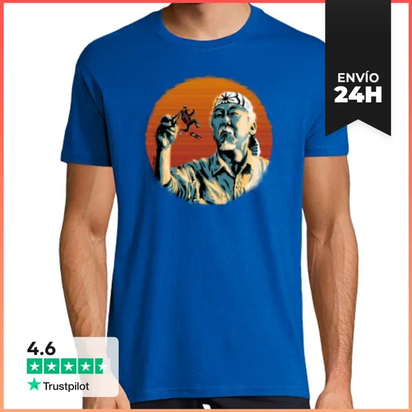 Camiseta Hombre Clásica Mr. Miyagi Y Marty McFly LaTostadora