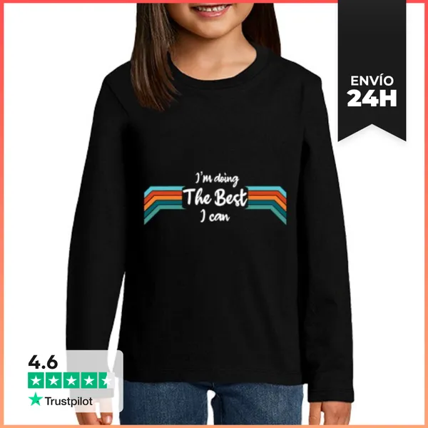 Camiseta Manga Larga Para Niños Haciendo Lo Mejor Que Puedo