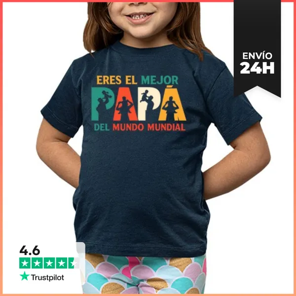 Camiseta Clásica Para Niños Eres El Mejor Papá Del Mundo Mundial