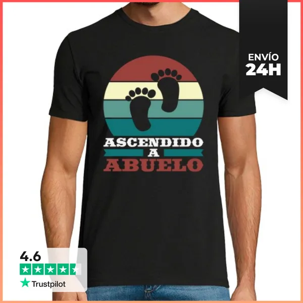 Camiseta Hombre Clásica Ascendido A Abuelo Nuevo Abuelo