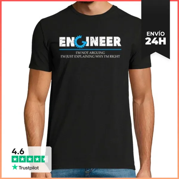 Camiseta Hombre Clásica Ingeniero No Argumentando Solo Explican