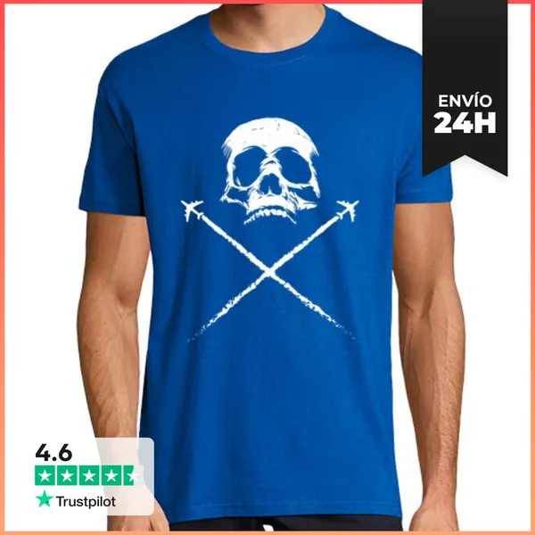 Camiseta Hombre Clásica Cráneo De Estelas Químicas LaTostadora