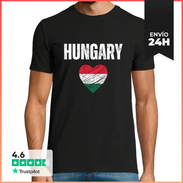 Camiseta Hombre Clásica Yo Amo Hungría LaTostadora