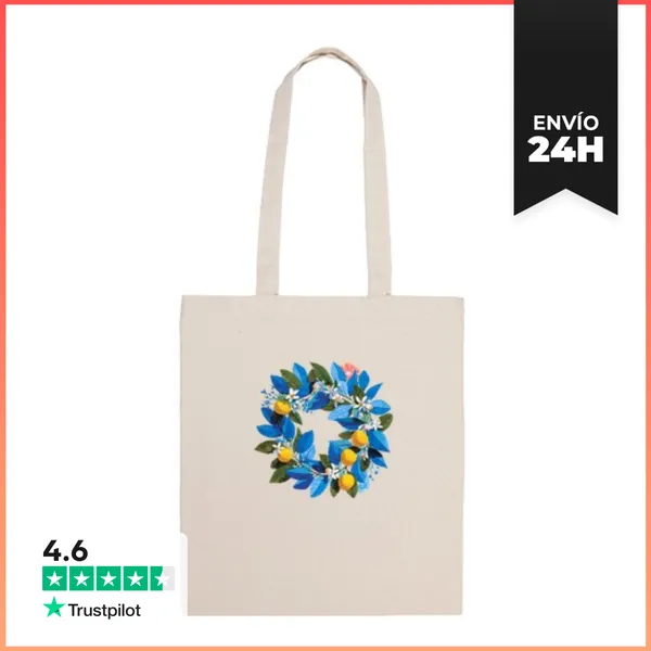 Bolsa De Tela Corona De Limones Y Follaje Azul LaTostadora