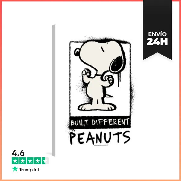 Lienzo Vertical Built Different Peanuts LaTostadora