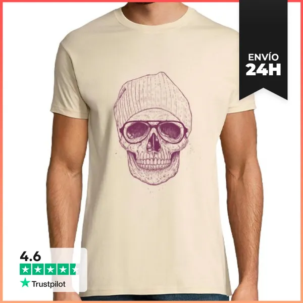 Camiseta Hombre Clásica Cool Skull LaTostadora