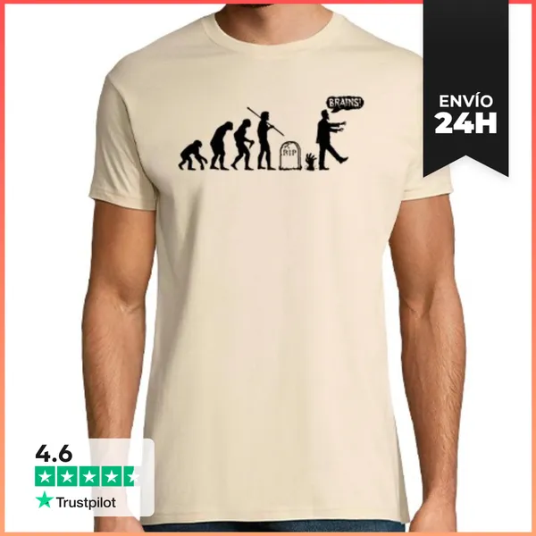 Camiseta Hombre Clásica Zombie Evolution LaTostadora