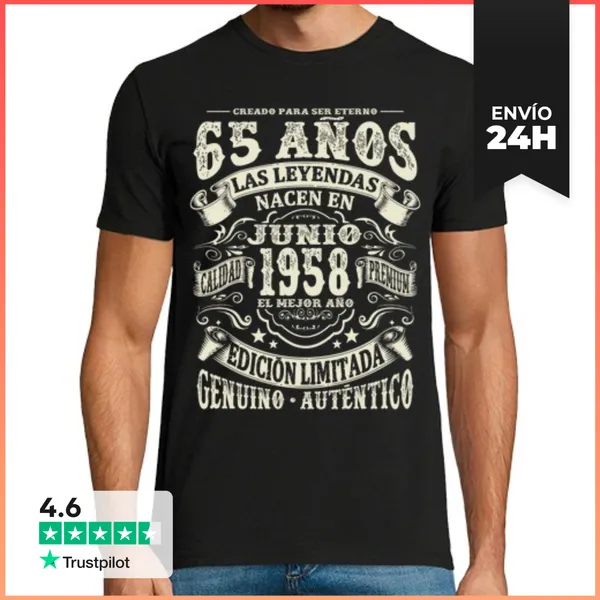 Camiseta Hombre Clásica Junio 1958 - 65 Años LaTostadora