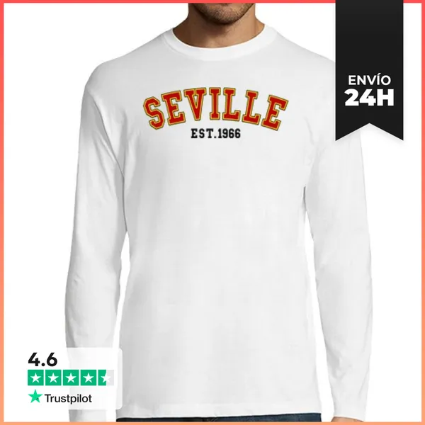 Camiseta Hombre Manga Larga Sevilla Est 1966 LaTostadora