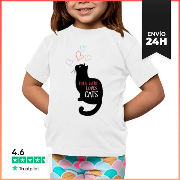 Camiseta Clásica Para Niños Esta Chica Ama Gatos LaTostadora