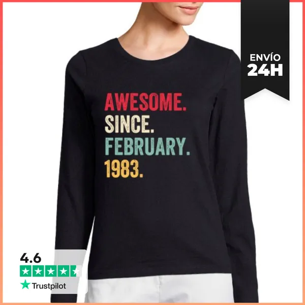 Camiseta Mujer Manga Larga Increíble Desde Febrero De 1983