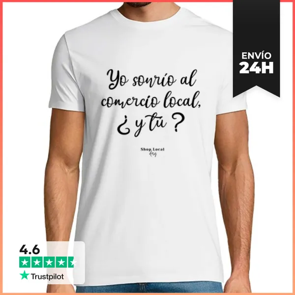 Camiseta Hombre Clásica Yo Sonrio - Español, Delante, H.