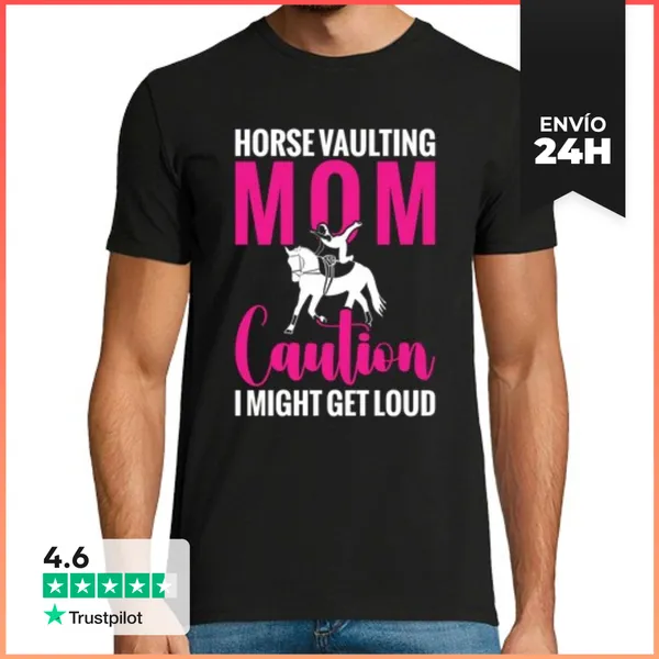 Camiseta Hombre Clásica Mamá De Volteo Ecuestre Artística