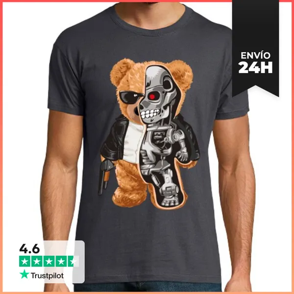 Camiseta Hombre Clásica Robotic Oso Peluche Robot Osito