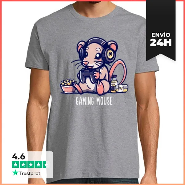 Camiseta Hombre Clásica Ratón Para Juegos - Camisa Para Niños